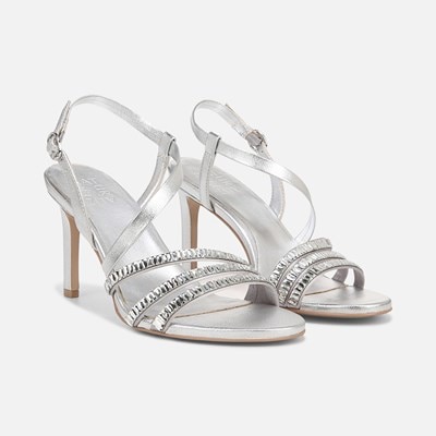 Dressy silver sandals hot sale low heel