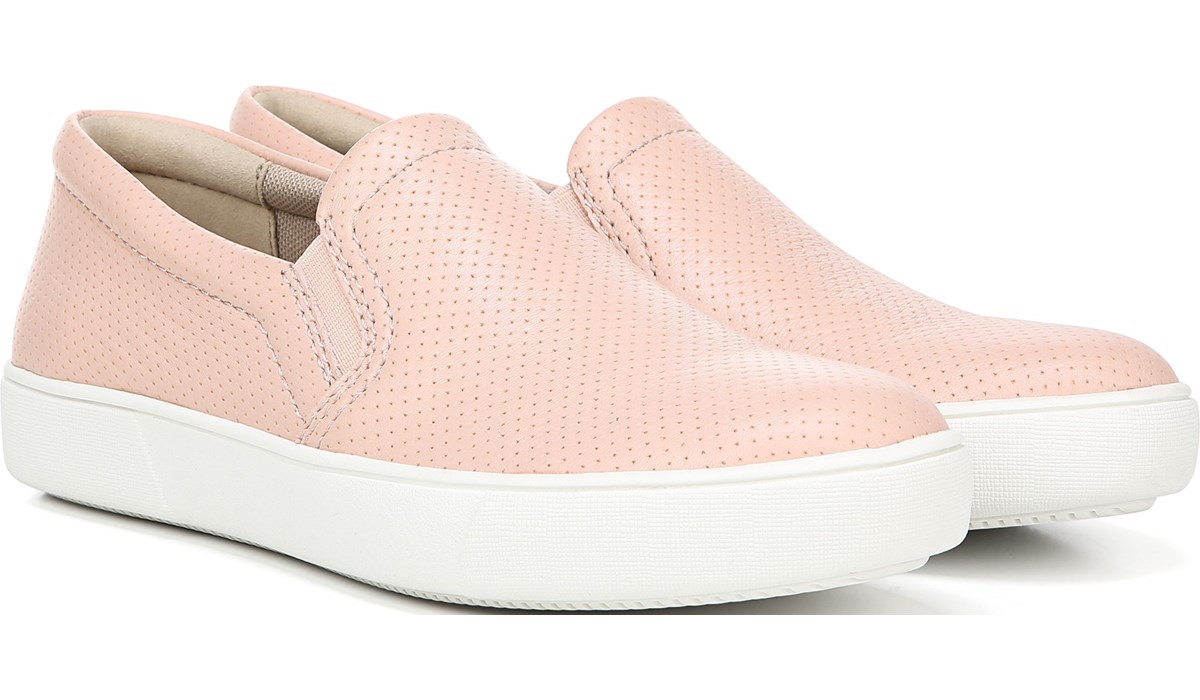 Rose Pink Perforated Leather Sneakers 
