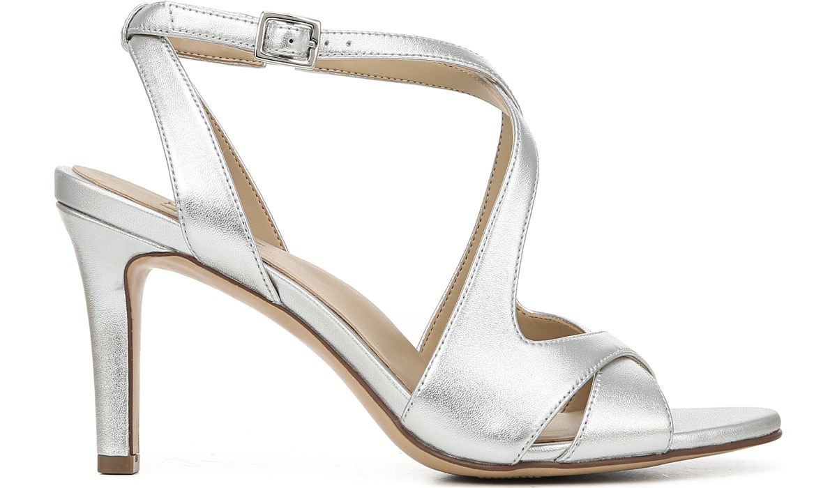 Silver Metallic Leather Sandals