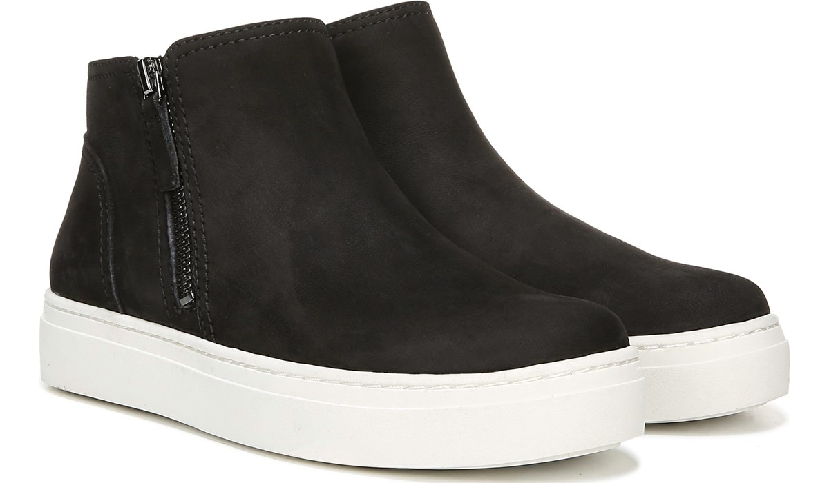 black leather sneaker boots