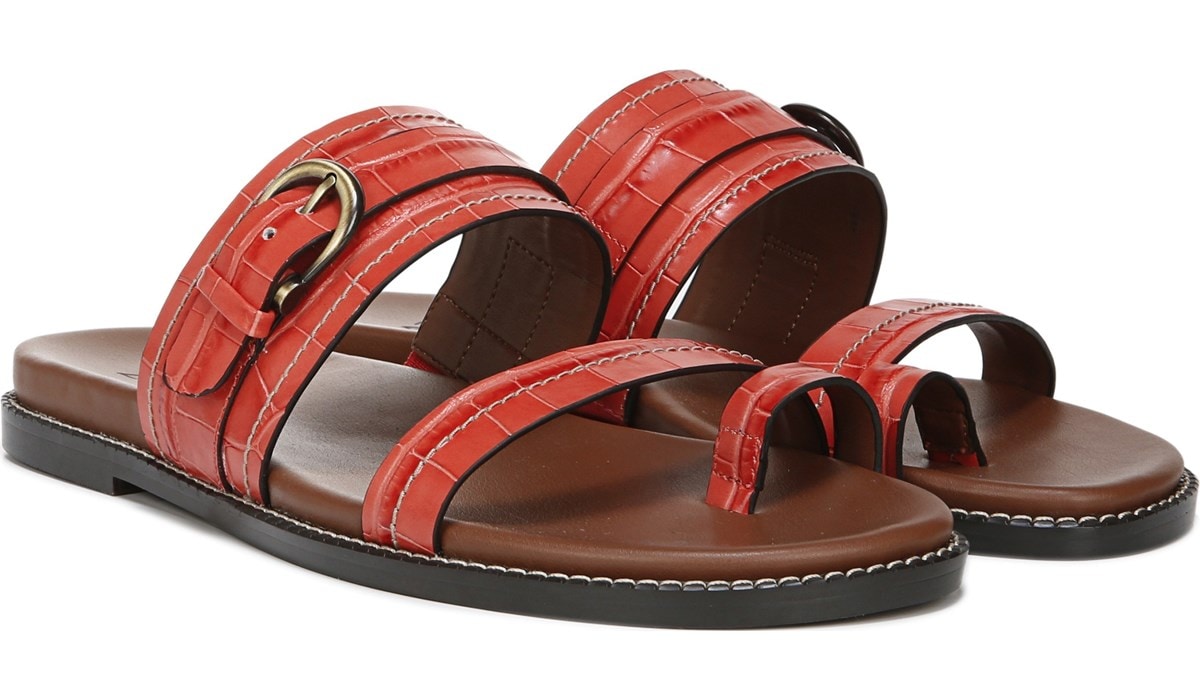 mango buckle leather sandals
