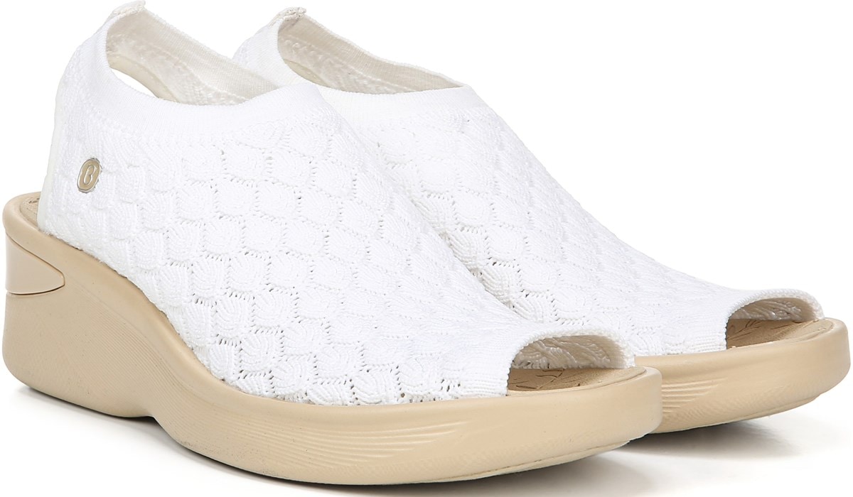 White Crochet Knit Fabric Sandals 