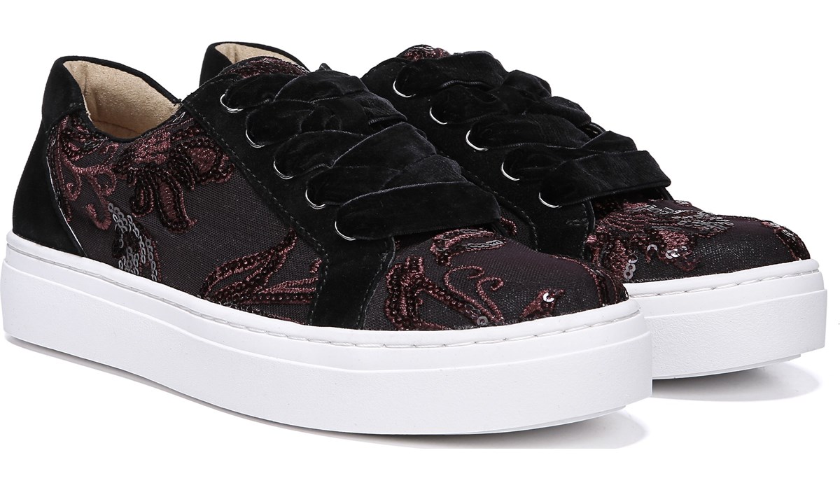 sneakers with lace fabric