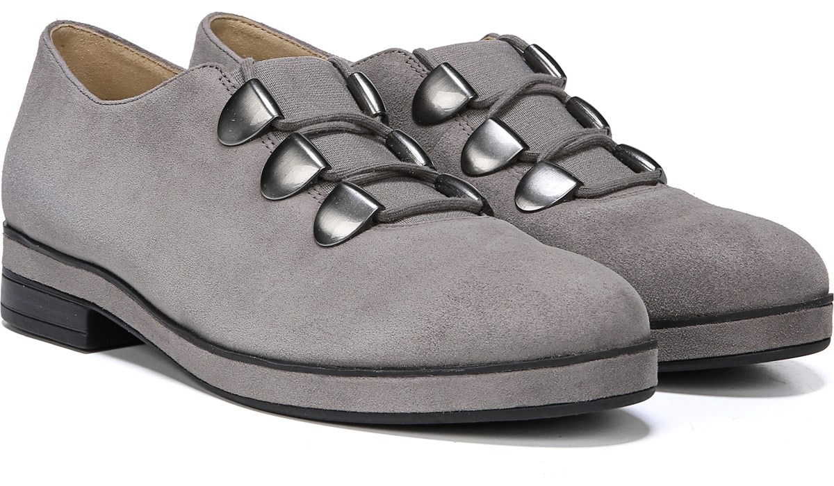 grey suede flats