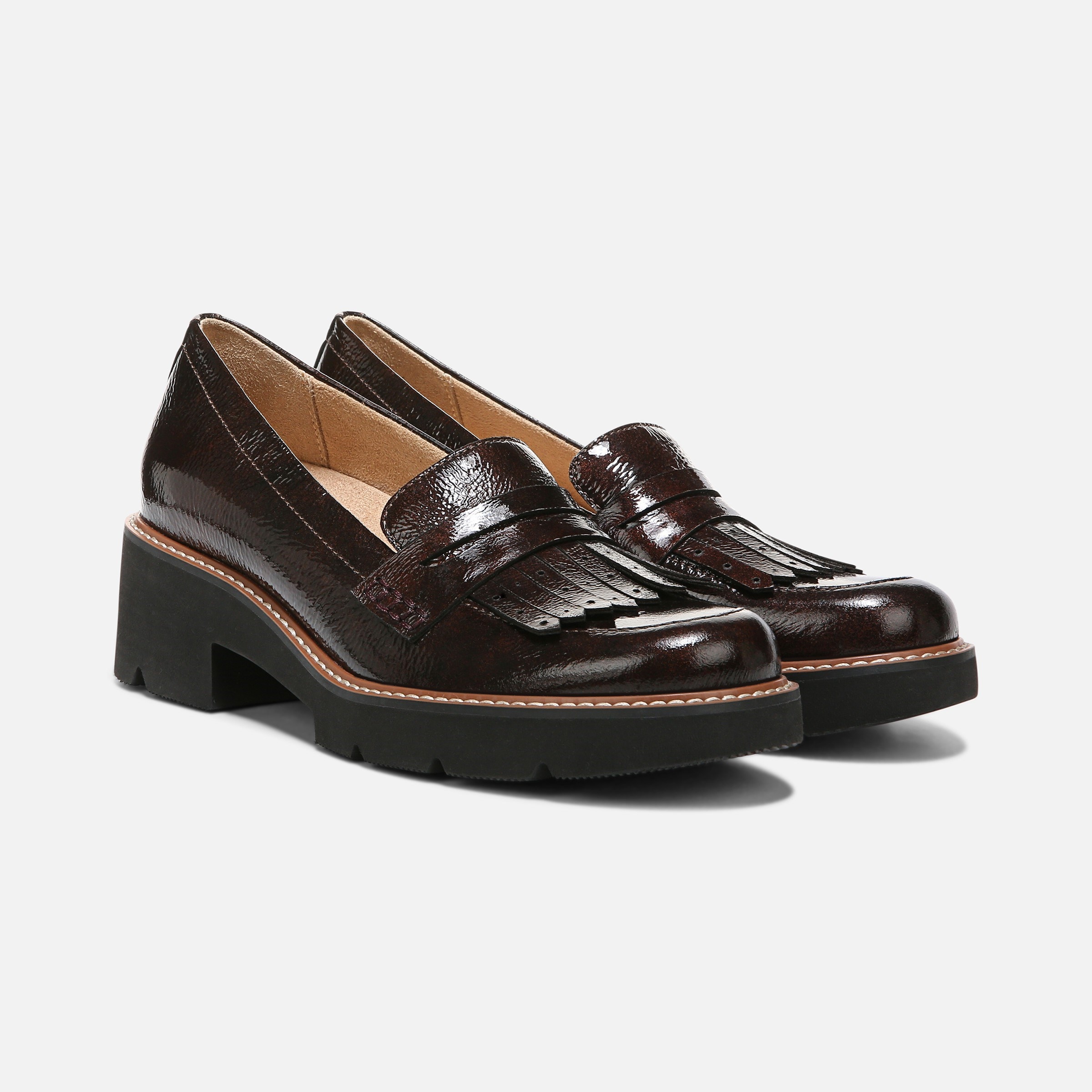 Naturalizer black cheap patent loafer